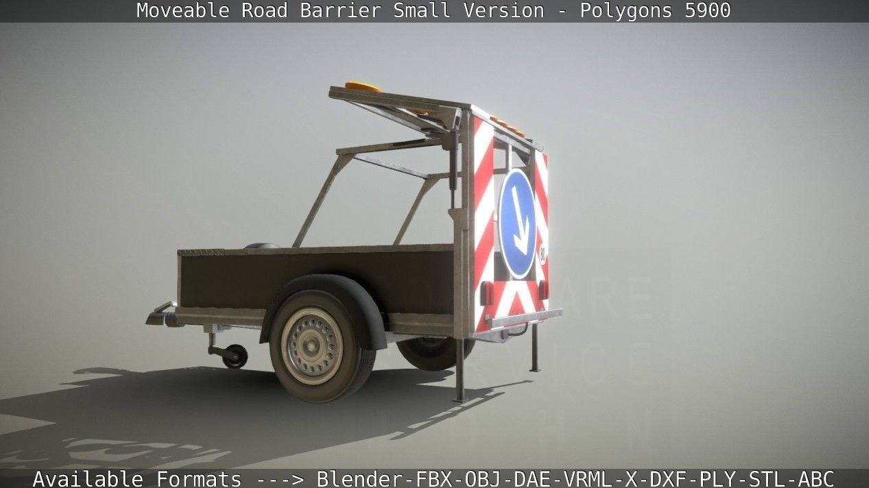 Moveable Barrier Small Version Low-poly 3D model_92