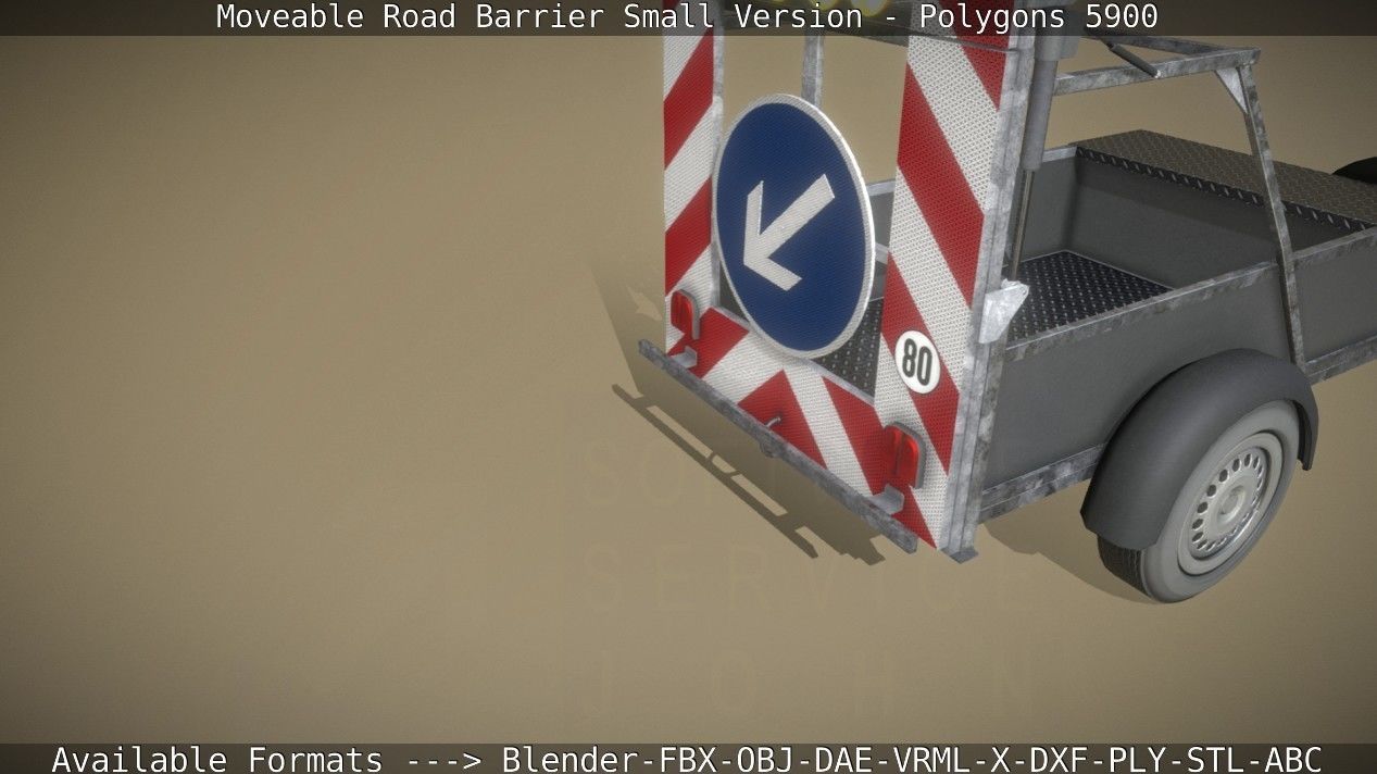 Moveable Barrier Small Version Low-poly 3D model_110
