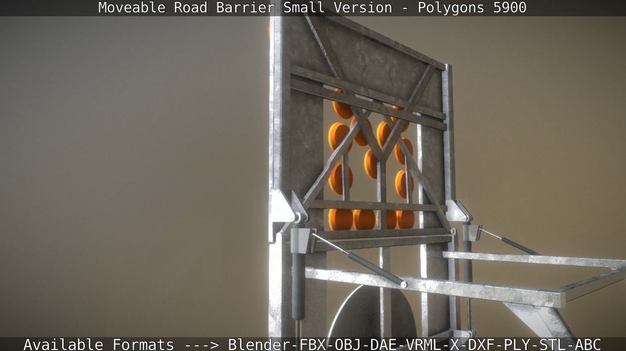 Moveable Barrier Small Version Low-poly 3D model_73