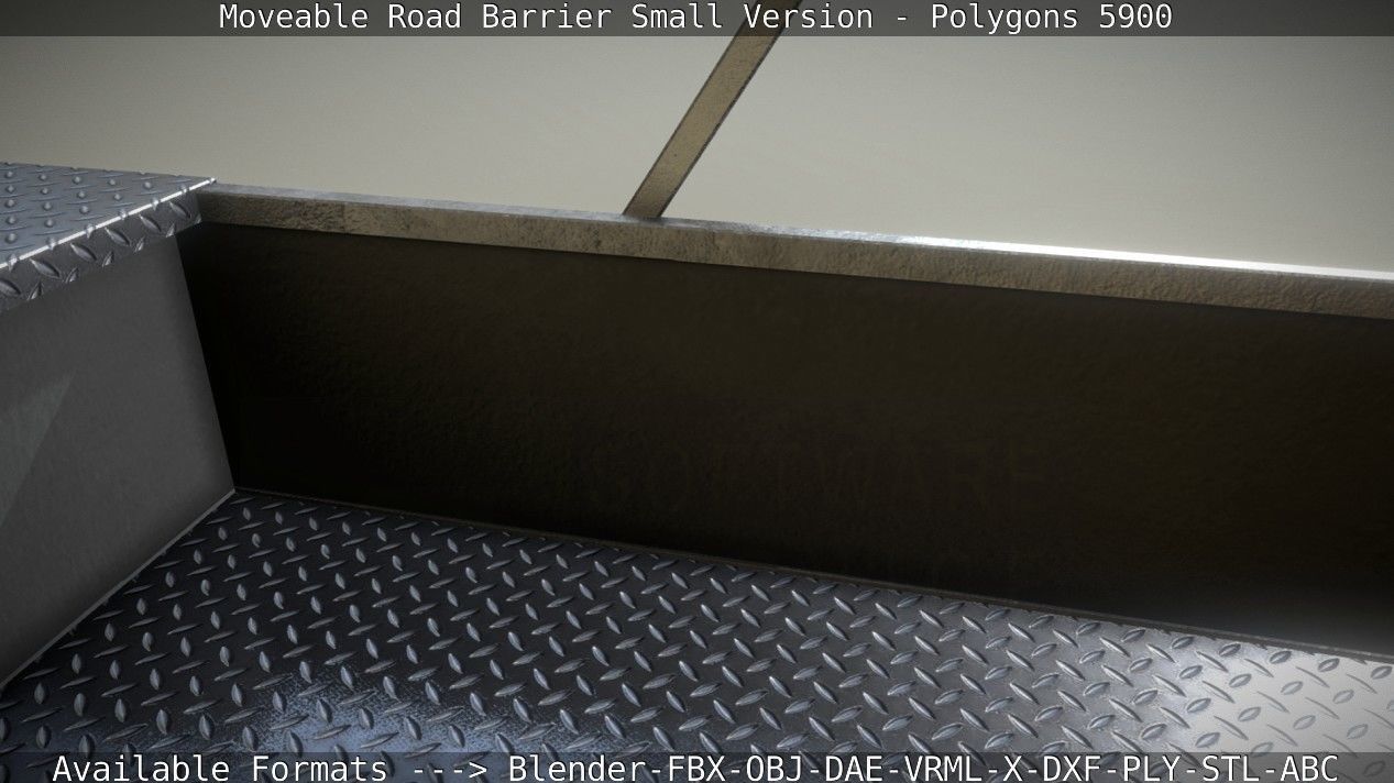 Moveable Barrier Small Version Low-poly 3D model_133