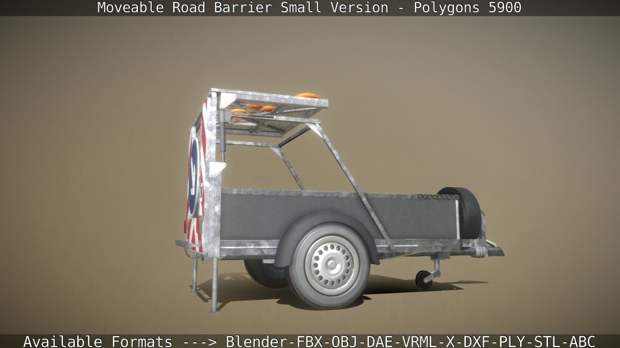 Moveable Barrier Small Version Low-poly 3D model_32