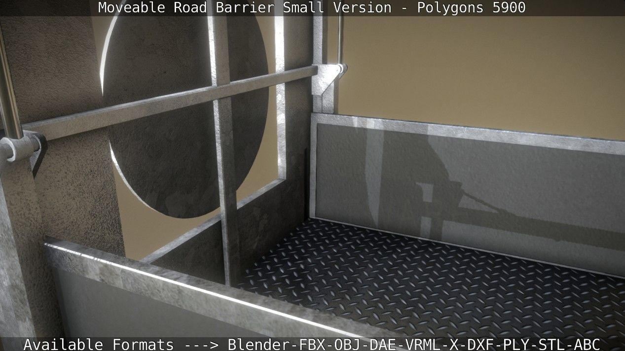 Moveable Barrier Small Version Low-poly 3D model_103