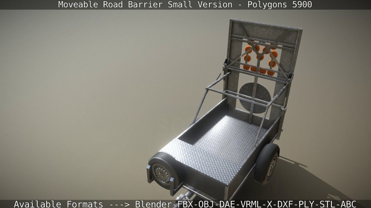 Moveable Barrier Small Version Low-poly 3D model_85