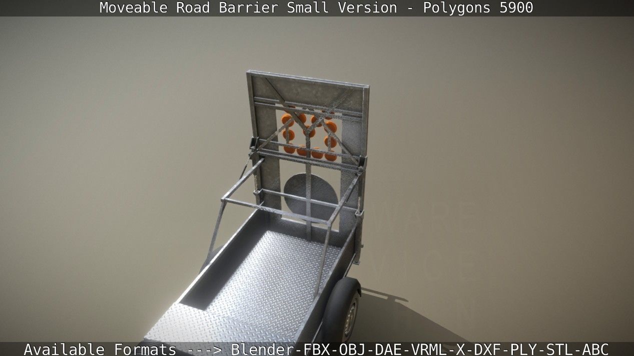 Moveable Barrier Small Version Low-poly 3D model_119