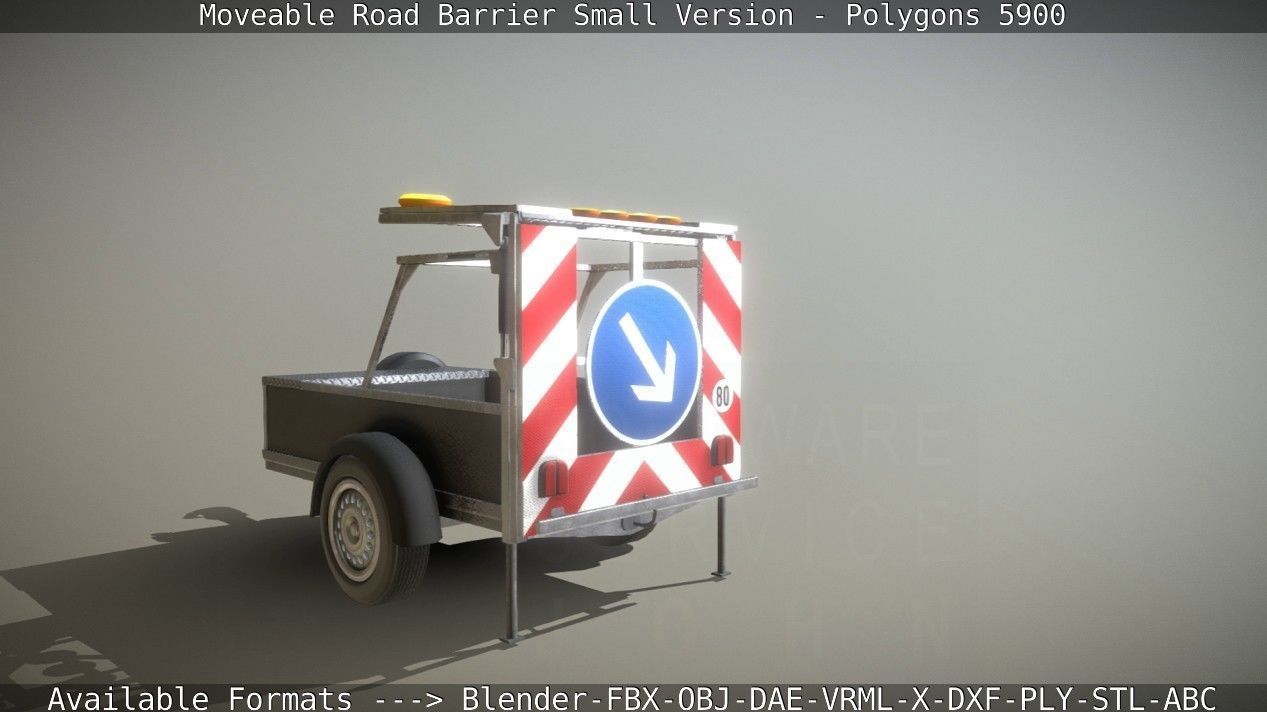 Moveable Barrier Small Version Low-poly 3D model_93