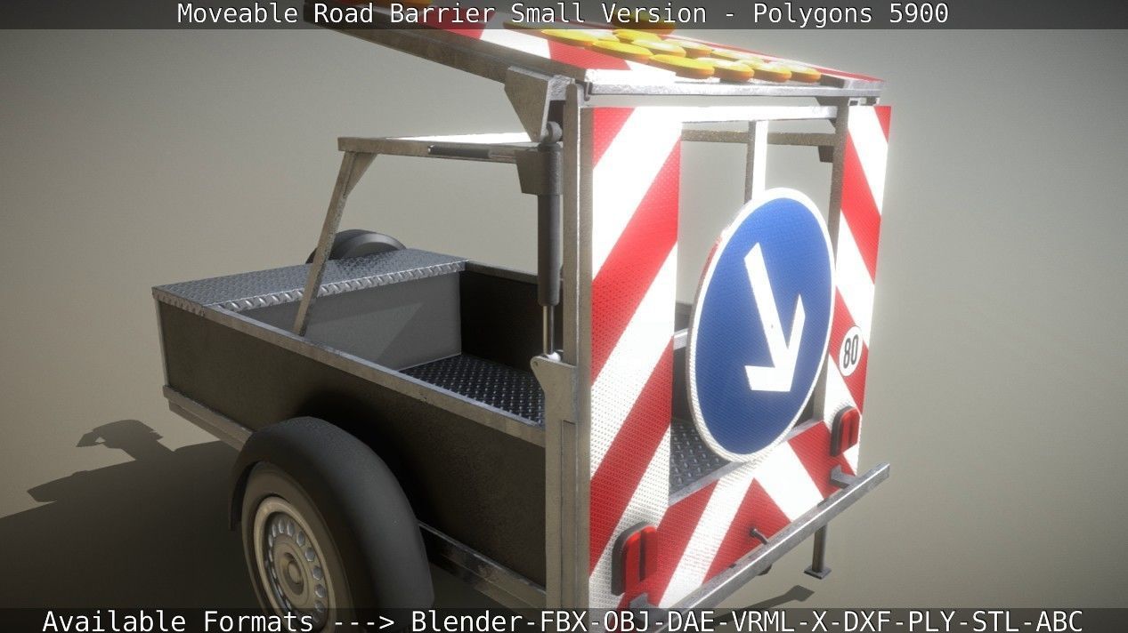 Moveable Barrier Small Version Low-poly 3D model_96