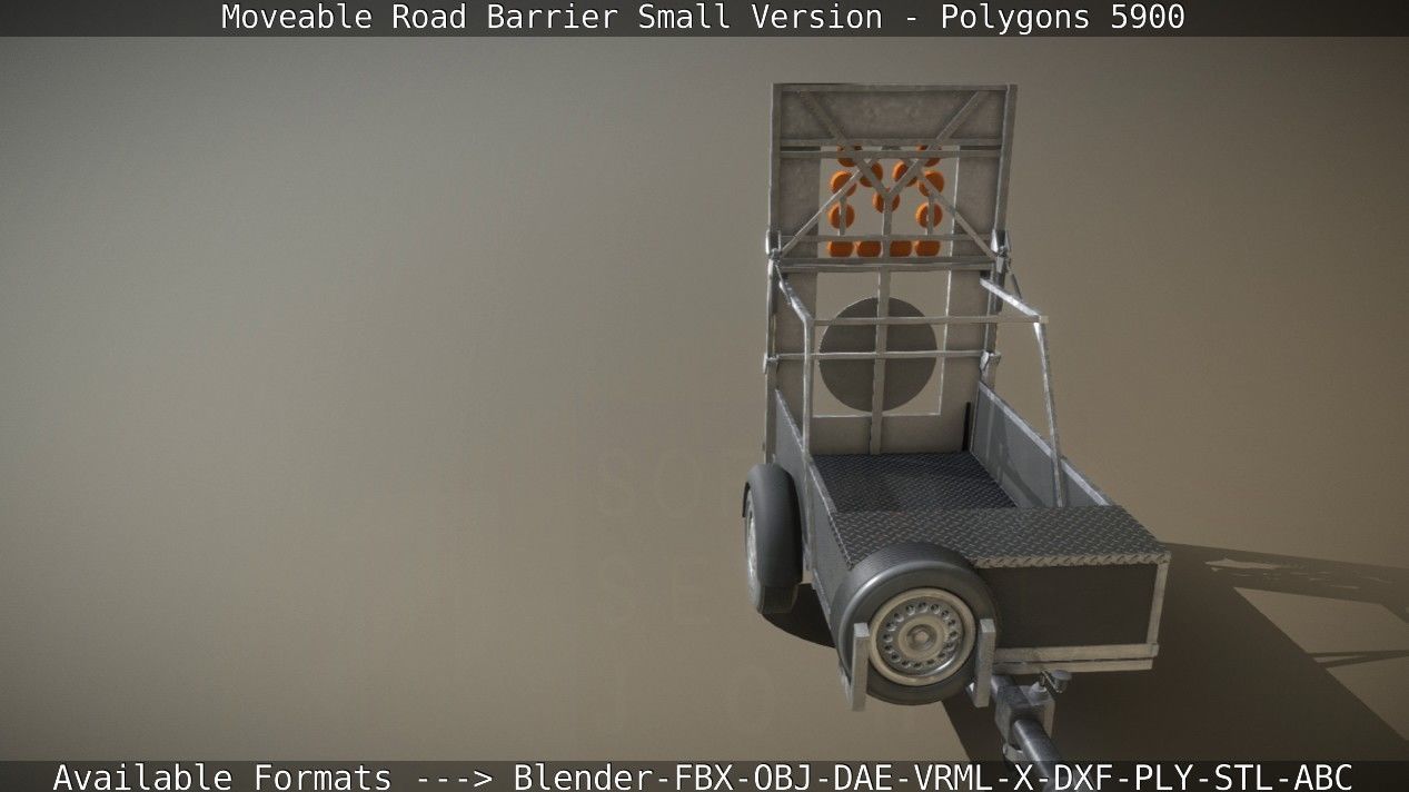 Moveable Barrier Small Version Low-poly 3D model_84