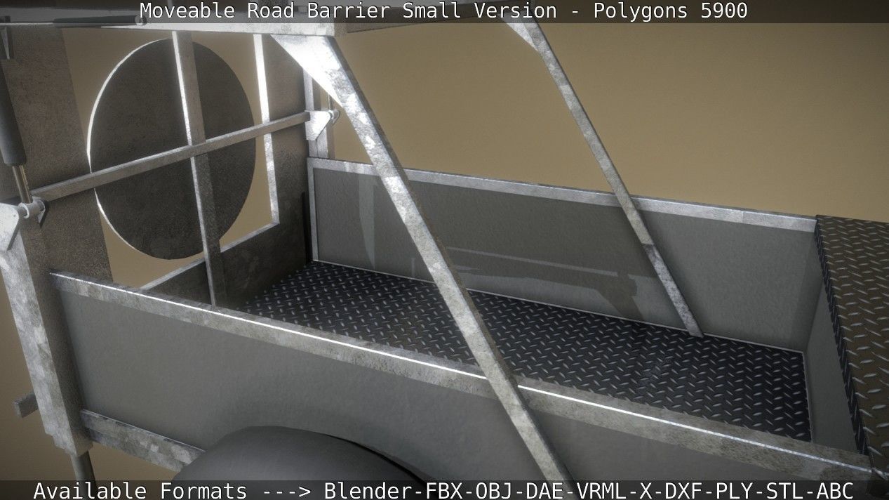 Moveable Barrier Small Version Low-poly 3D model_125