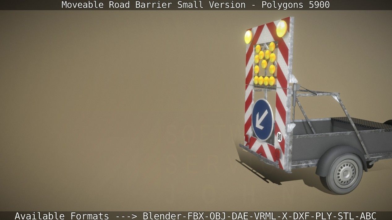 Moveable Barrier Small Version Low-poly 3D model_44