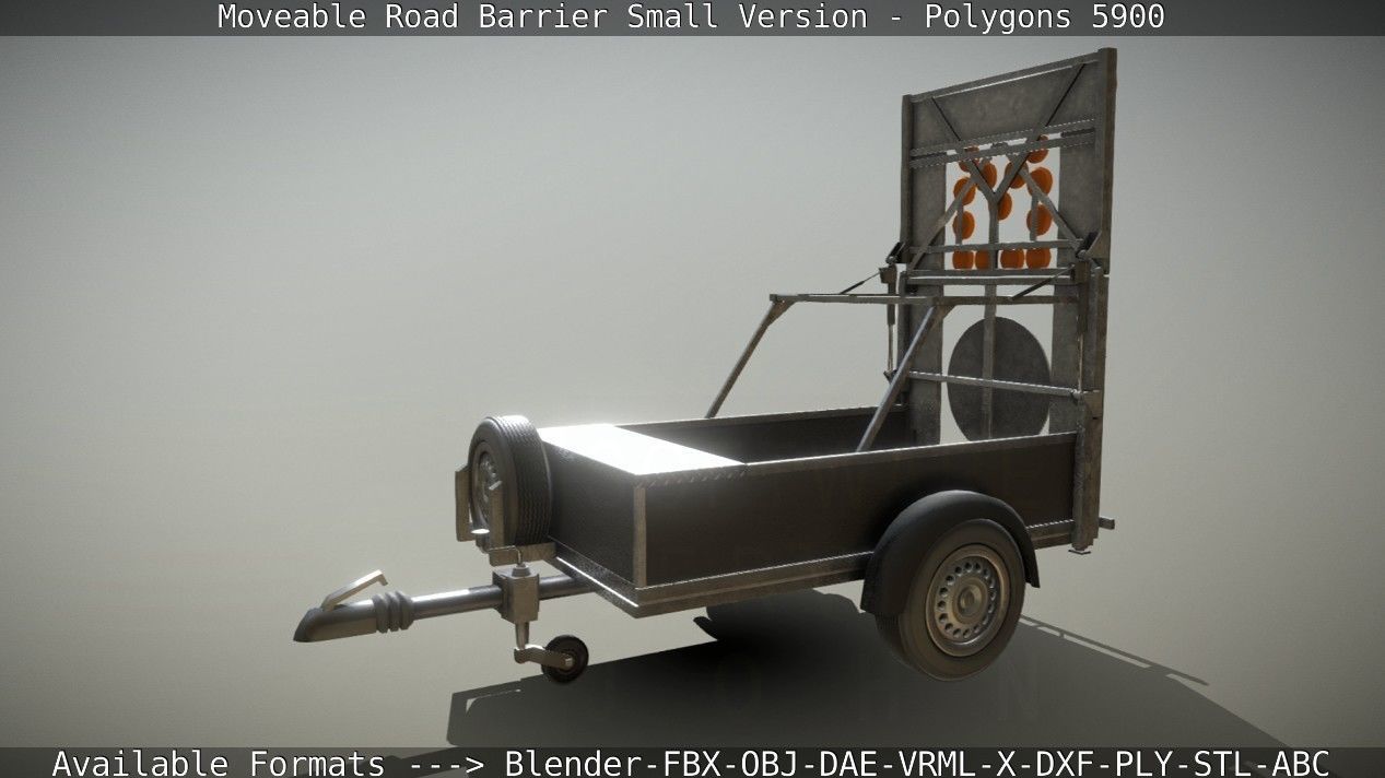 Moveable Barrier Small Version Low-poly 3D model_87