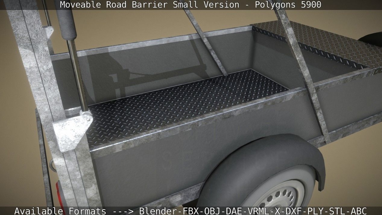 Moveable Barrier Small Version Low-poly 3D model_105
