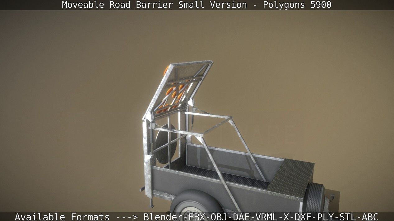 Moveable Barrier Small Version Low-poly 3D model_121