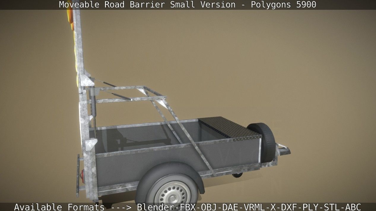 Moveable Barrier Small Version Low-poly 3D model_50