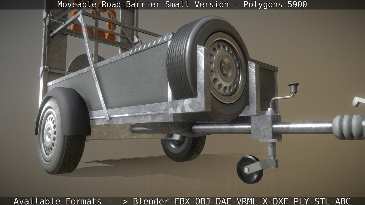 Moveable Barrier Small Version Low-poly 3D model_80