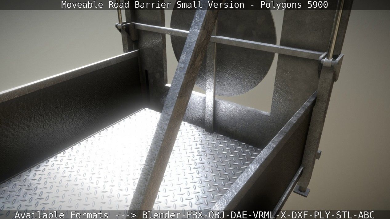 Moveable Barrier Small Version Low-poly 3D model_100
