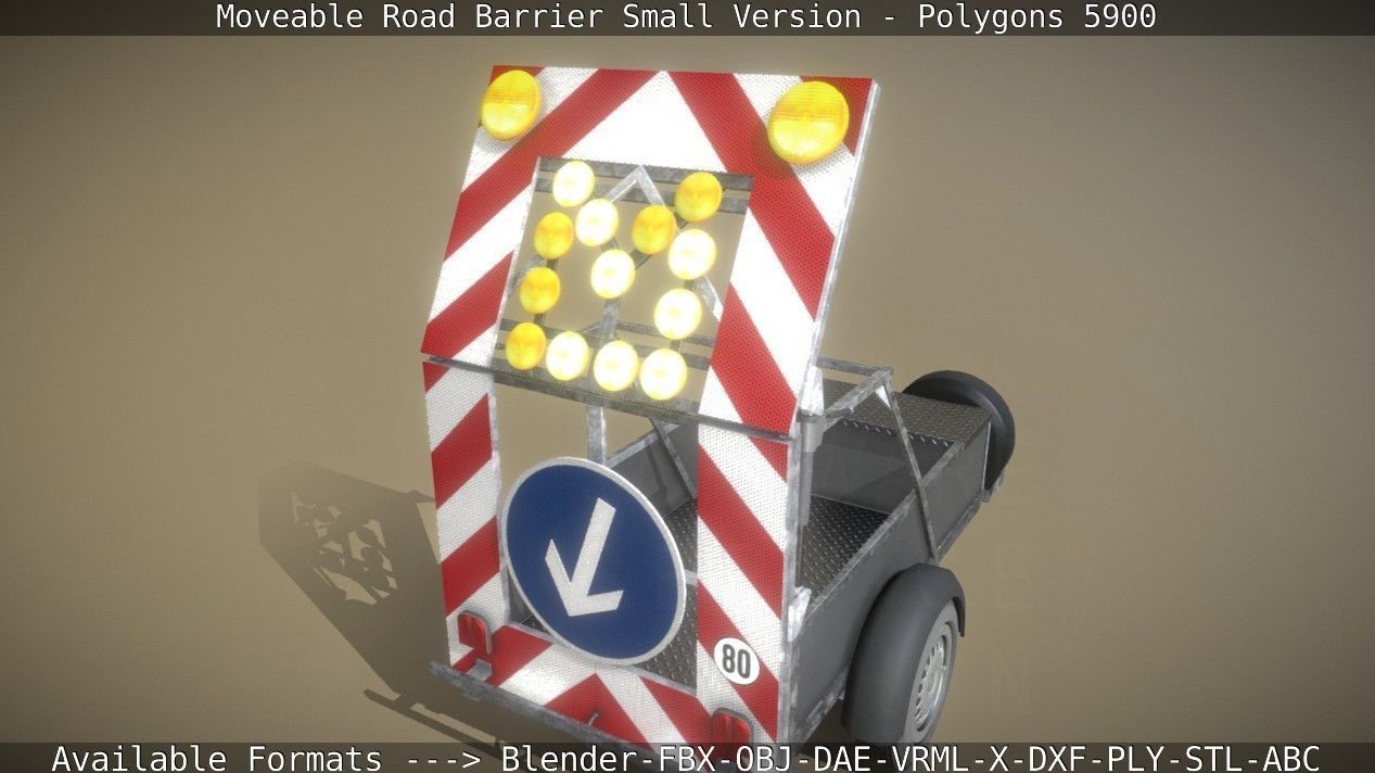 Moveable Barrier Small Version Low-poly 3D model_58