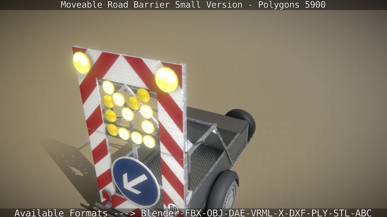 Moveable Barrier Small Version Low-poly 3D model_52