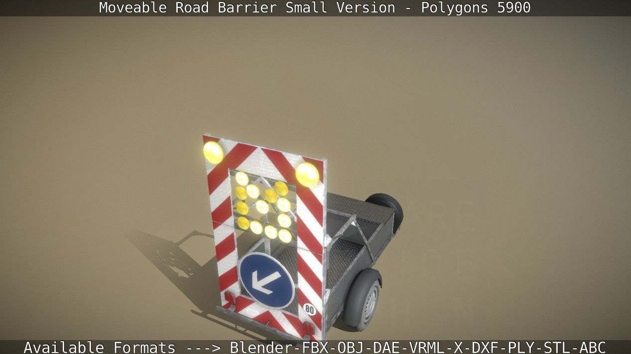 Moveable Barrier Small Version Low-poly 3D model_26