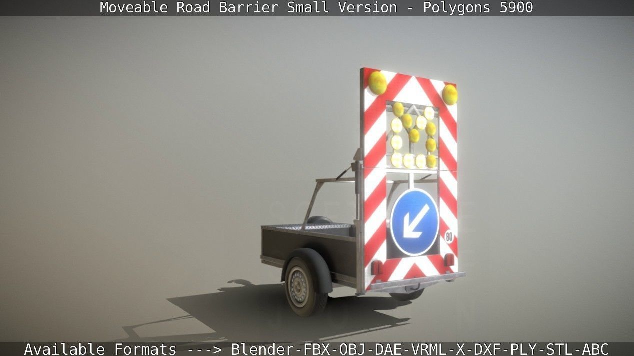 Moveable Barrier Small Version Low-poly 3D model_15