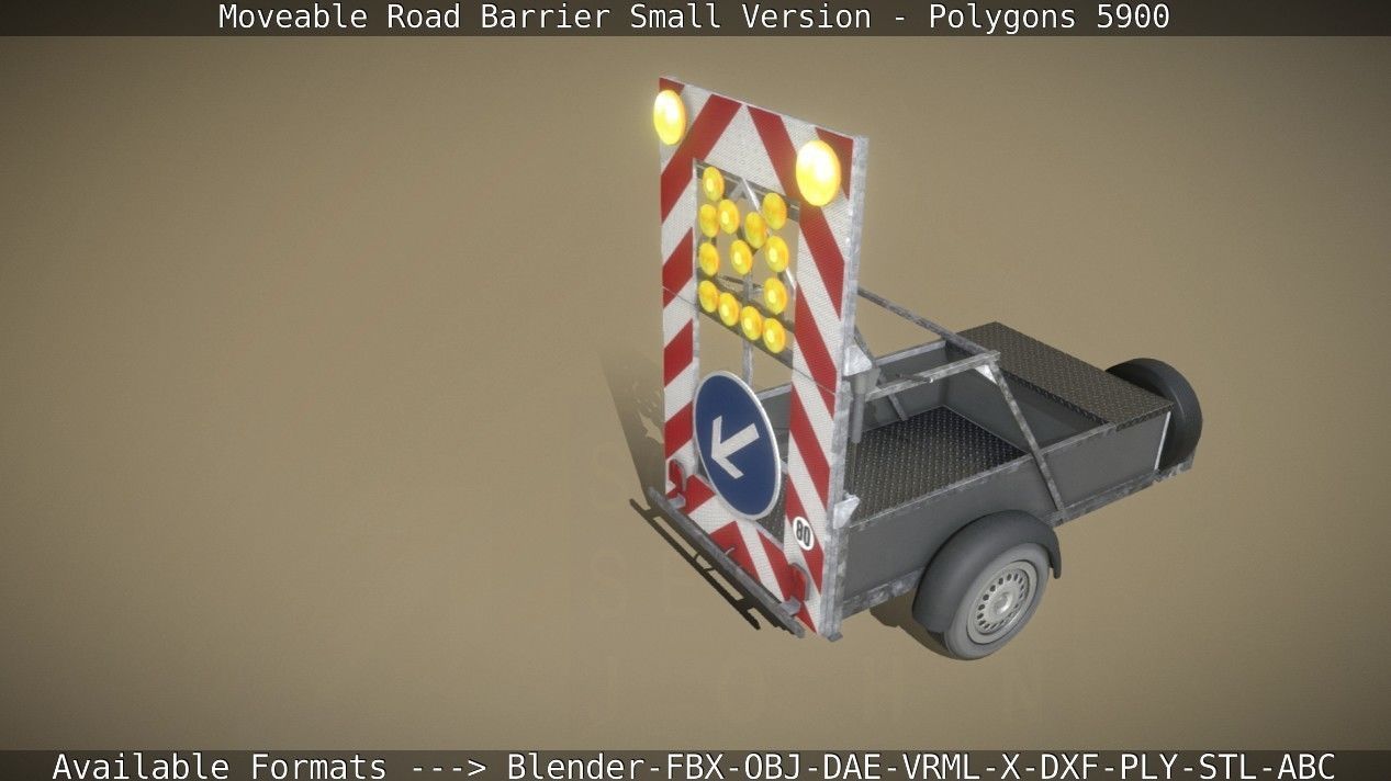 Moveable Barrier Small Version Low-poly 3D model_113
