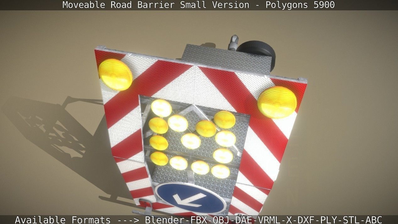Moveable Barrier Small Version Low-poly 3D model_68