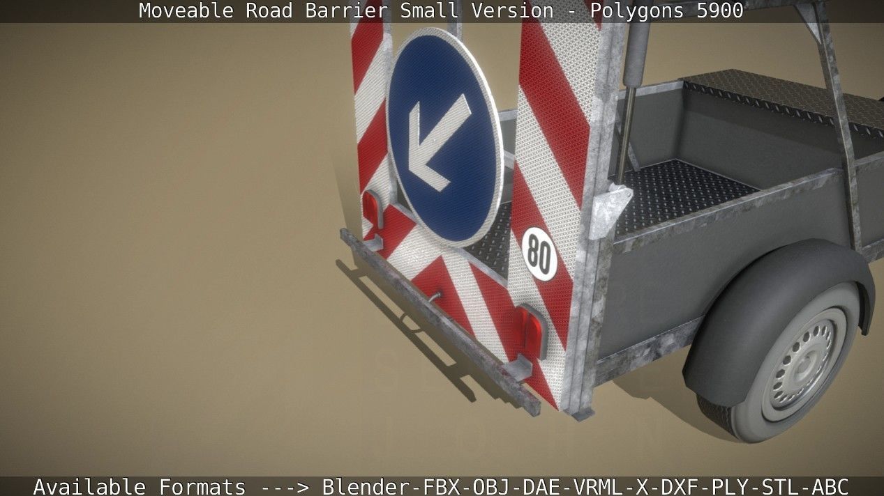 Moveable Barrier Small Version Low-poly 3D model_108