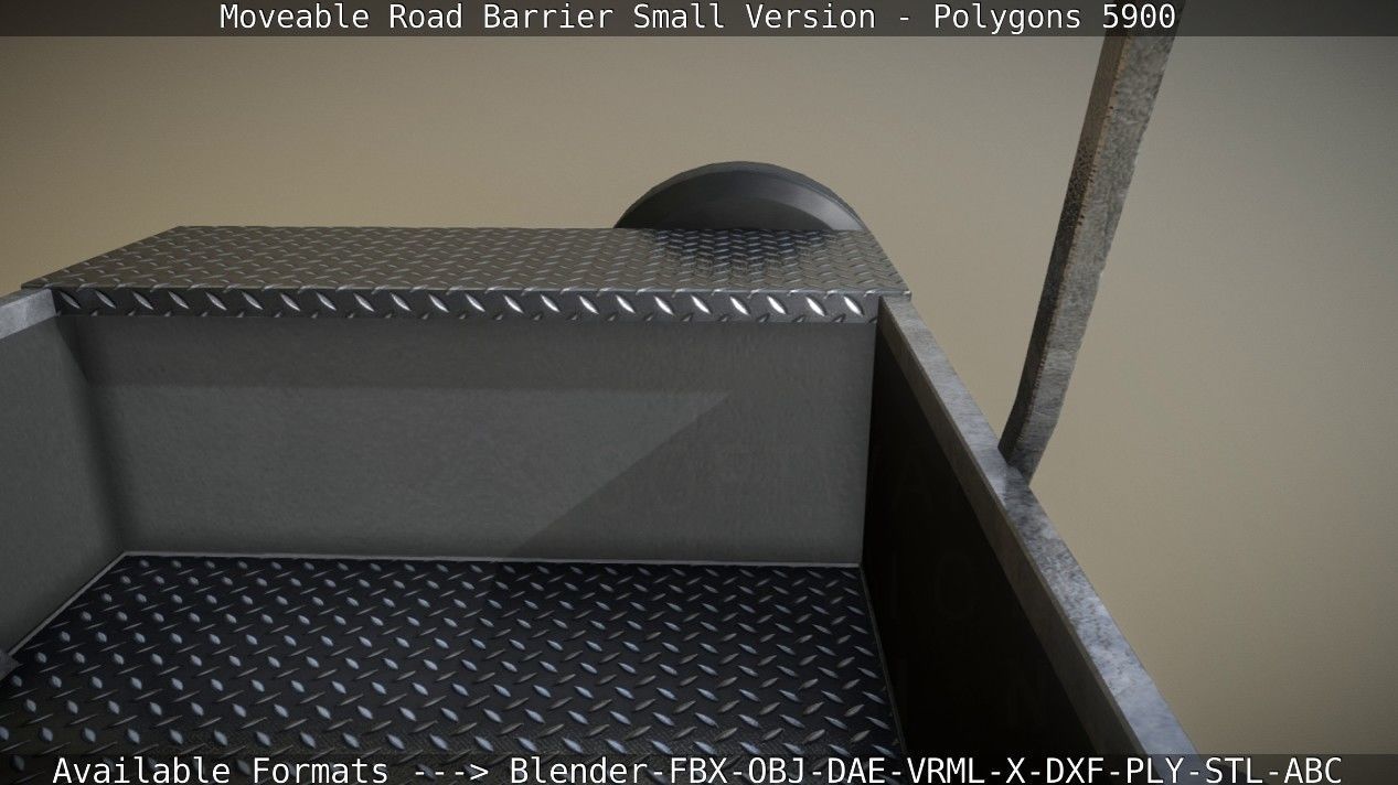 Moveable Barrier Small Version Low-poly 3D model_130