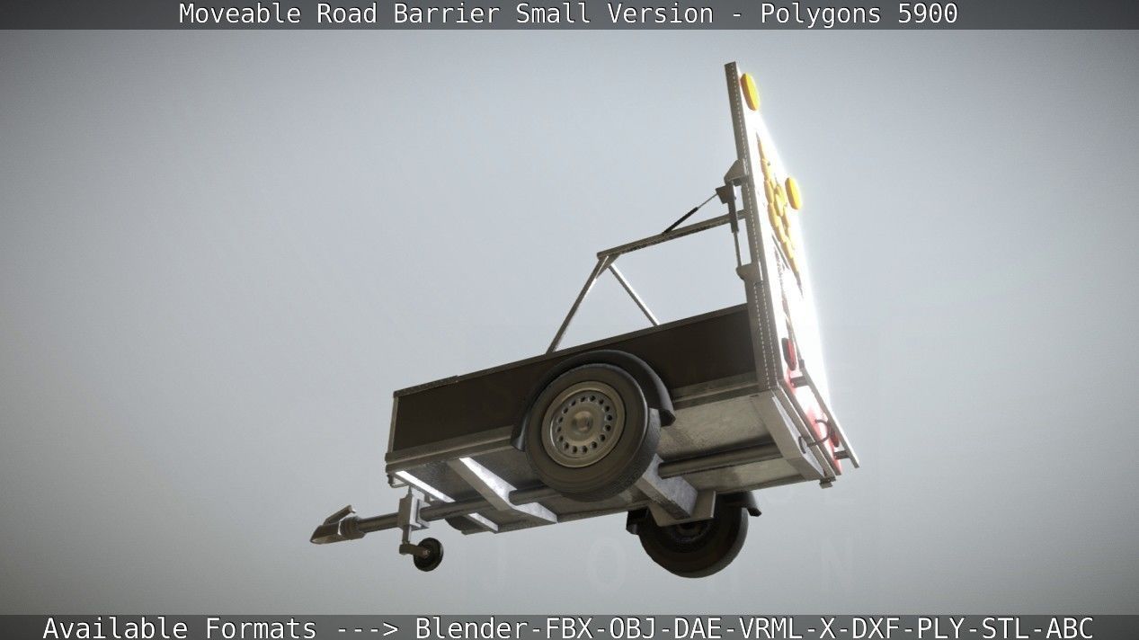 Moveable Barrier Small Version Low-poly 3D model_39