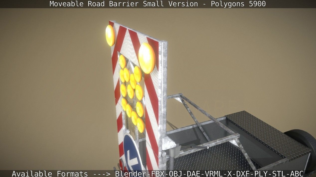 Moveable Barrier Small Version Low-poly 3D model_71