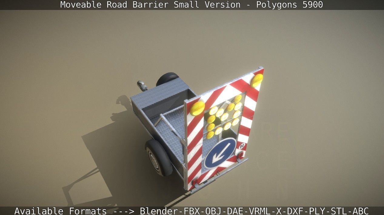 Moveable Barrier Small Version Low-poly 3D model_115