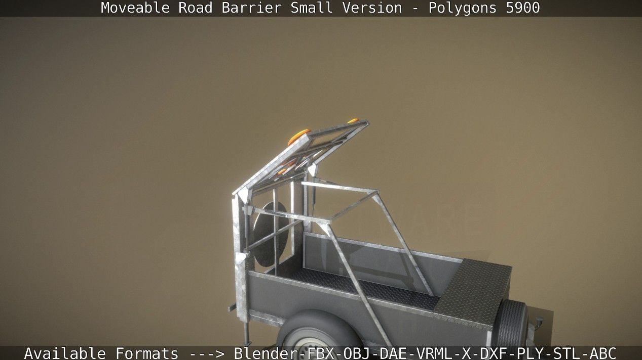 Moveable Barrier Small Version Low-poly 3D model_122