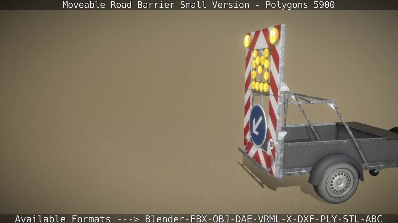 Moveable Barrier Small Version Low-poly 3D model_46