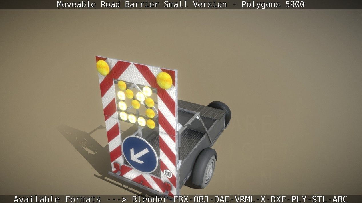 Moveable Barrier Small Version Low-poly 3D model_53