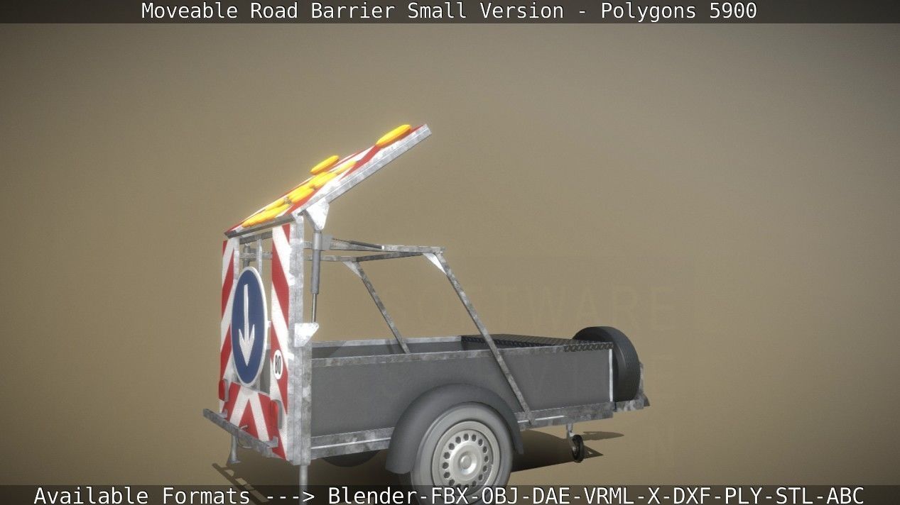 Moveable Barrier Small Version Low-poly 3D model_30