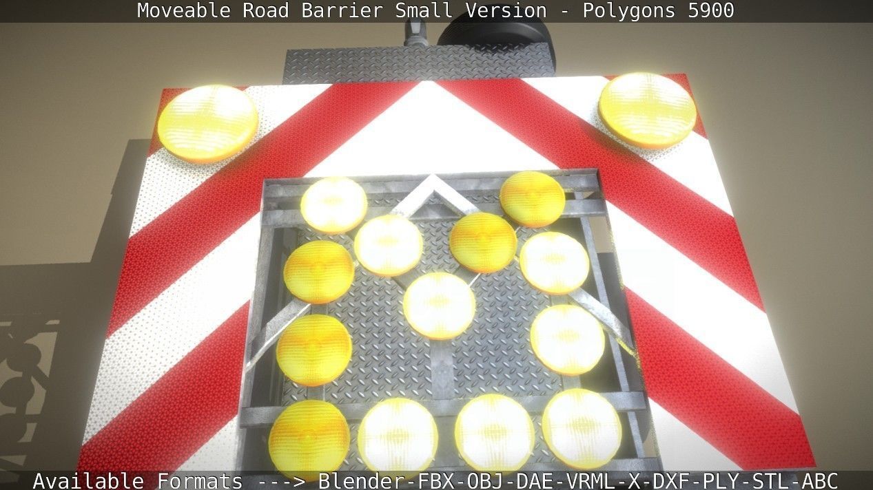Moveable Barrier Small Version Low-poly 3D model_64