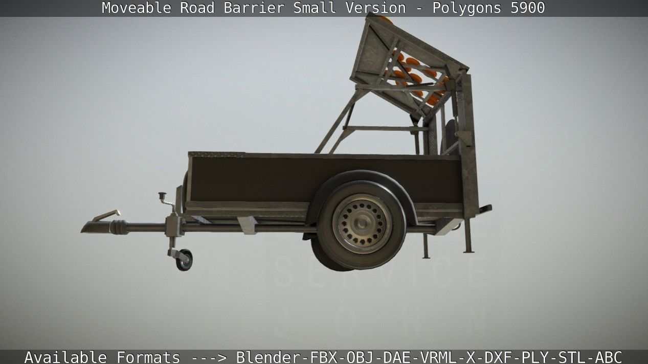 Moveable Barrier Small Version Low-poly 3D model_91