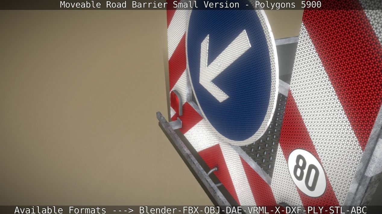 Moveable Barrier Small Version Low-poly 3D model_104