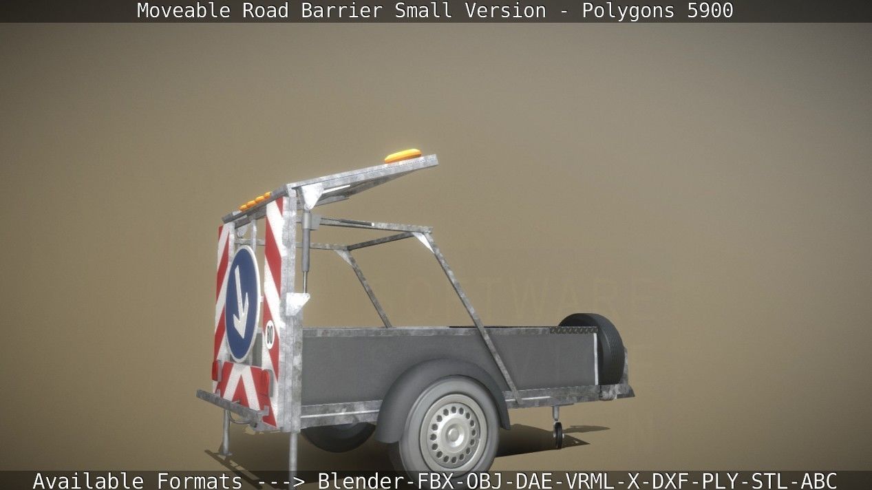 Moveable Barrier Small Version Low-poly 3D model_31