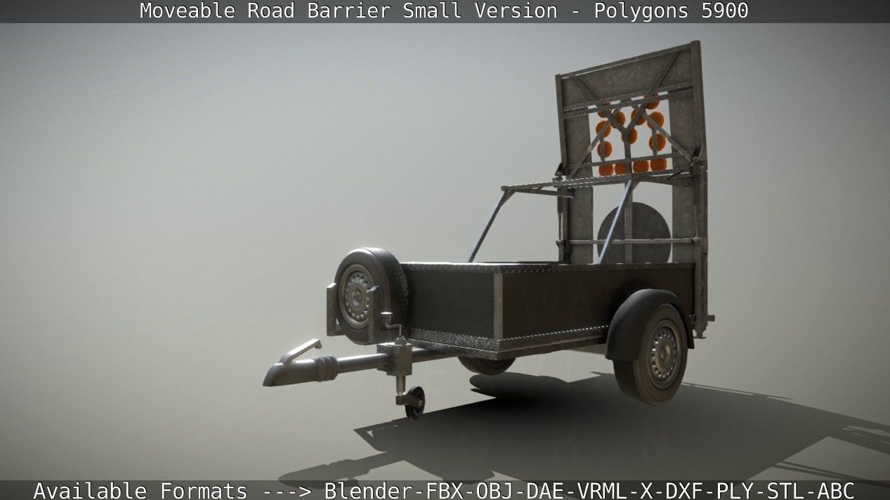 Moveable Barrier Small Version Low-poly 3D model_88