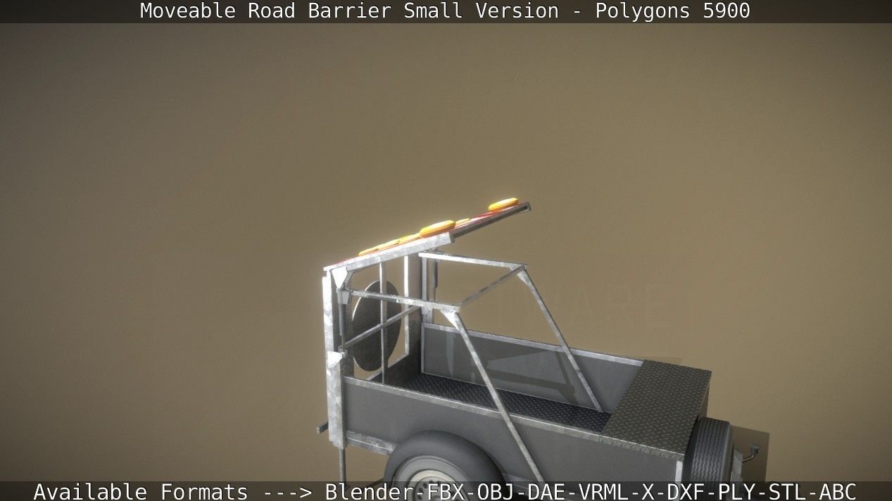 Moveable Barrier Small Version Low-poly 3D model_123