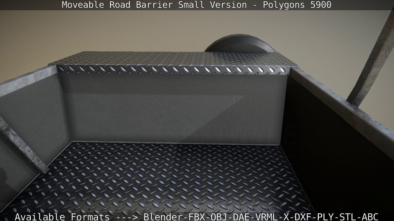 Moveable Barrier Small Version Low-poly 3D model_131