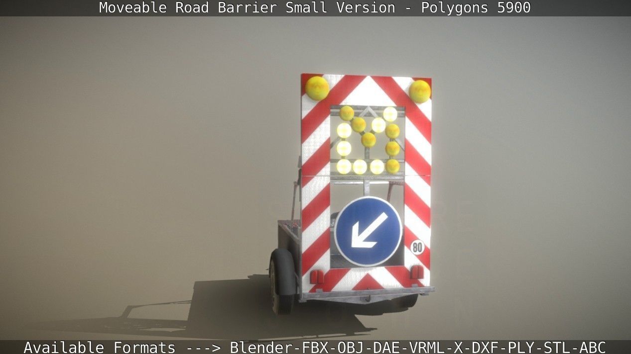 Moveable Barrier Small Version Low-poly 3D model_14