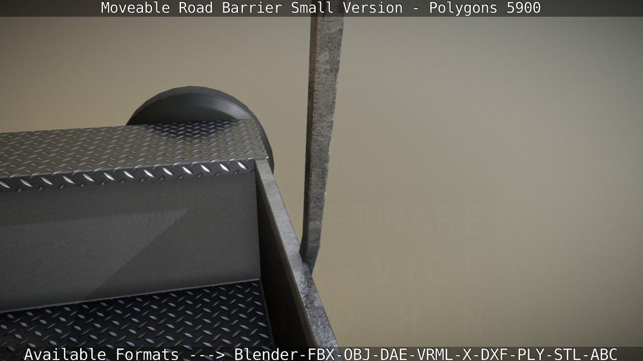 Moveable Barrier Small Version Low-poly 3D model_129