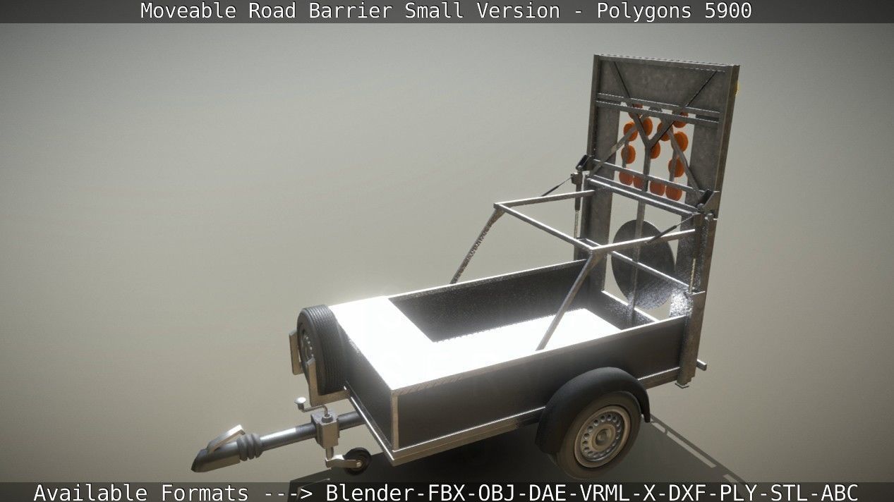 Moveable Barrier Small Version Low-poly 3D model_86