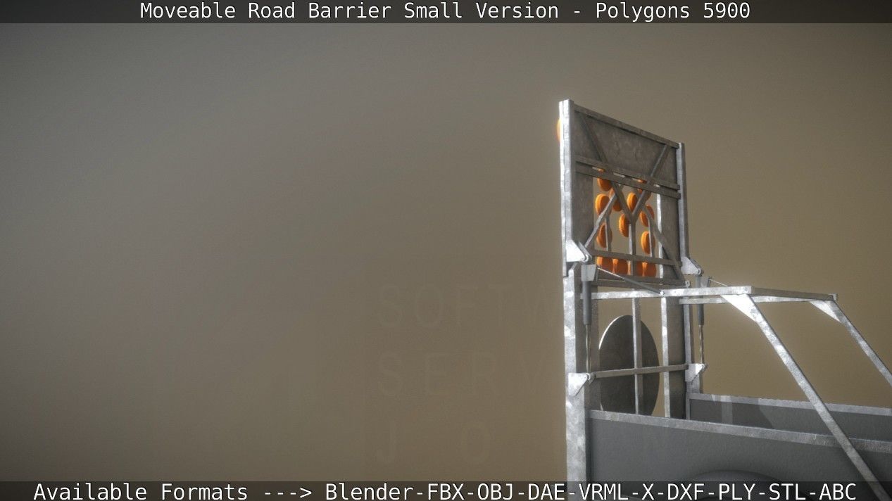 Moveable Barrier Small Version Low-poly 3D model_75