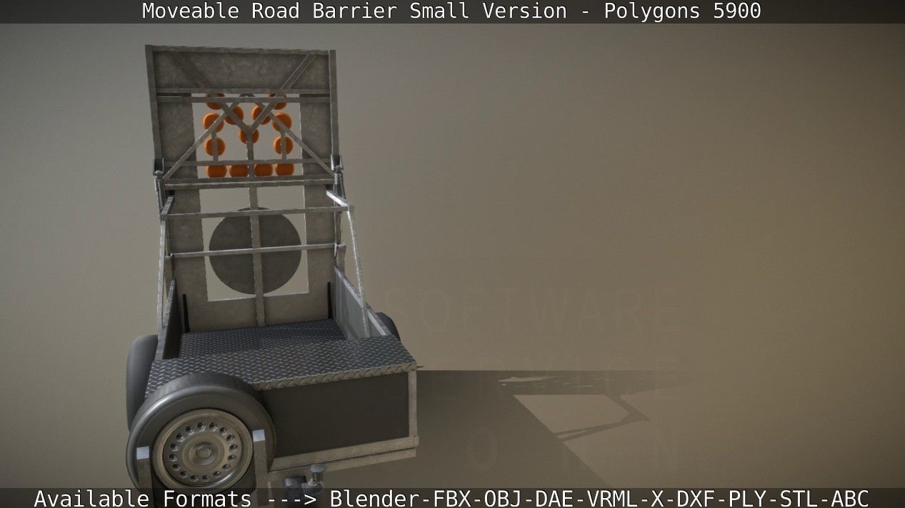Moveable Barrier Small Version Low-poly 3D model_82