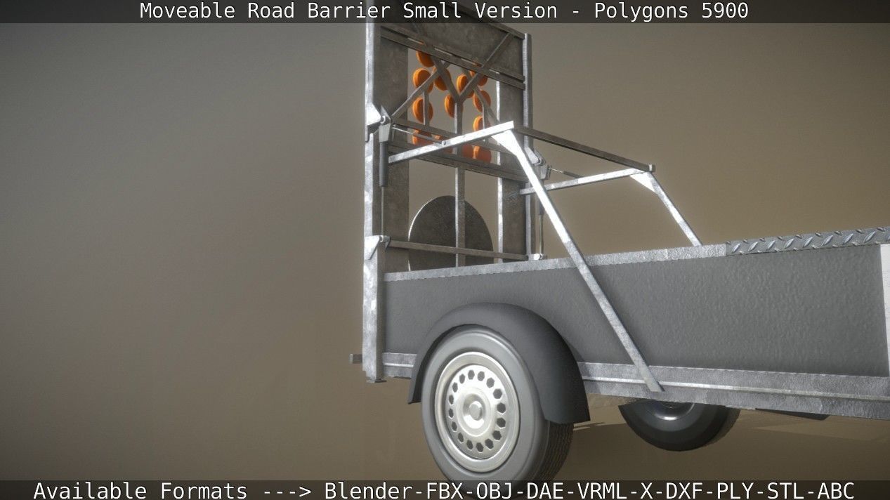 Moveable Barrier Small Version Low-poly 3D model_76