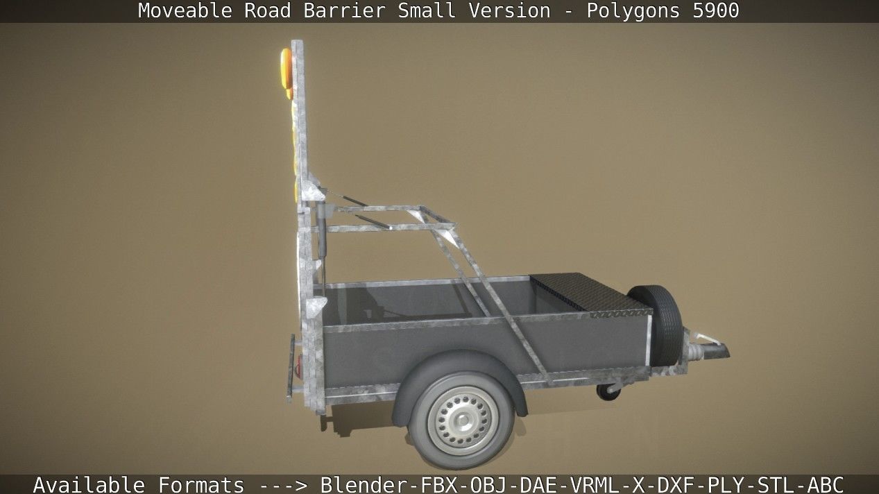 Moveable Barrier Small Version Low-poly 3D model_49
