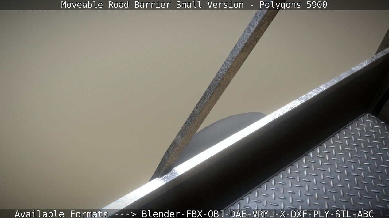 Moveable Barrier Small Version Low-poly 3D model_128
