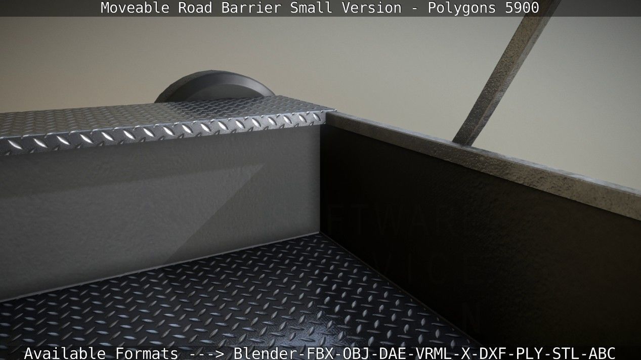 Moveable Barrier Small Version Low-poly 3D model_132